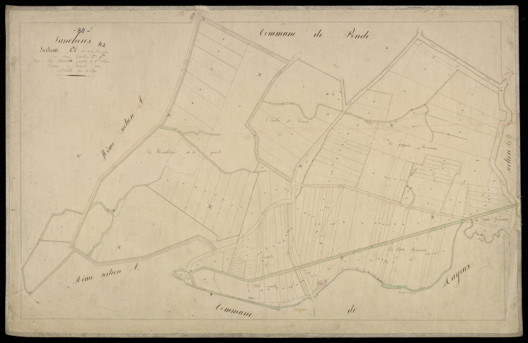 Plan du cadastre napoléonien - Lancheres : Recousse (La), A2