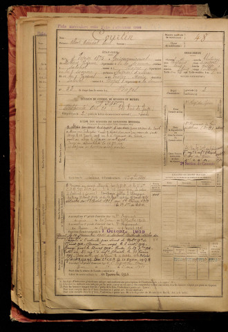Courtin, Albert Adéodat Paul, né le 04 février 1875 à Guignemicourt (Somme), classe 1895, matricule n° 48, Bureau de recrutement d'Amiens