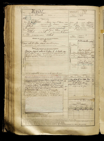 Majot, Louis Camille, né le 15 avril 1884 à Buire-sur-l'Ancre (Somme), classe 1904, matricule n° 798, Bureau de recrutement de Péronne