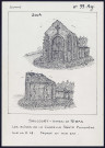 Saucourt (hameau de Nibas) : ruines de la chapelle Sainte-Philomène, façade et mur est - (Reproduction interdite sans autorisation - © Claude Piette)