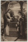 Le Christ donnant la communion à un enfant accompagné de saint Joseph