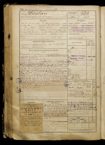 Boulan, Armand Louis Jean Baptiste, né le 17 février 1888 à Bouquemaison (Somme), classe 1908, matricule n° 704, Bureau de recrutement d'Amiens