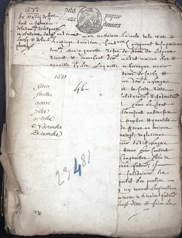 Etude de Me Antoine Cardon à Amiens (étude n°26). Minutes de l'année 1681
