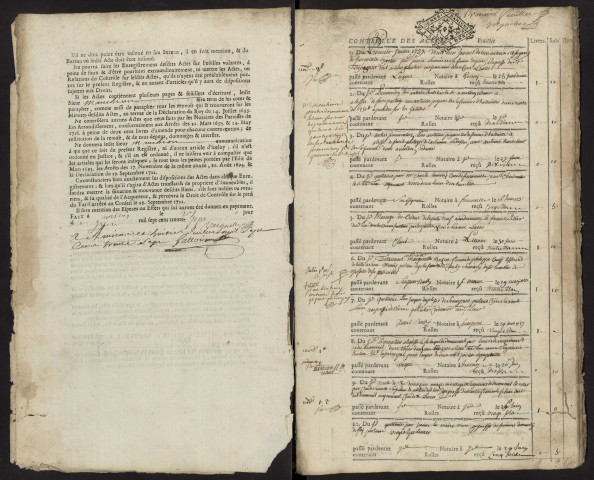 Contrôle des actes du bureau d'Andainville pour la période du 1er juillet 1737 au 30 décembre 1738