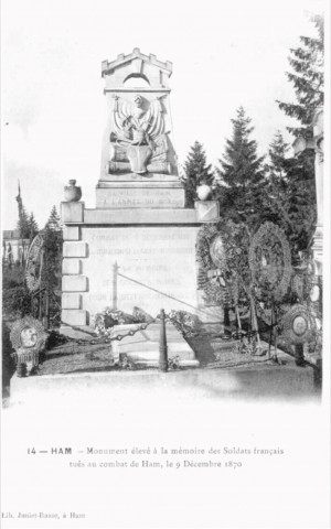 Monument élevé à la mémoire des soldats français tués au combat de Ham, le 9 décembre 1870