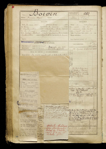 Boivin, Maxime Ulysse, né le 29 mai 1887 à Yvrencheux (Somme), classe 1907, matricule n° 682, Bureau de recrutement d'Abbeville