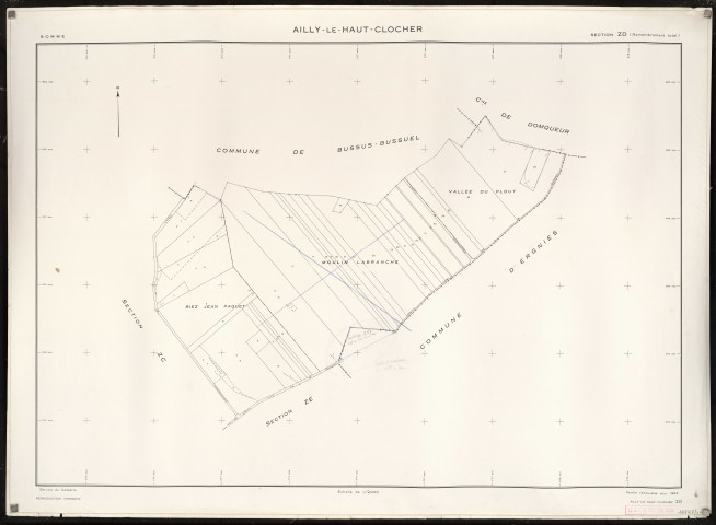 Plan du cadastre rénové - Ailly-le-Haut-Clocher : section ZD