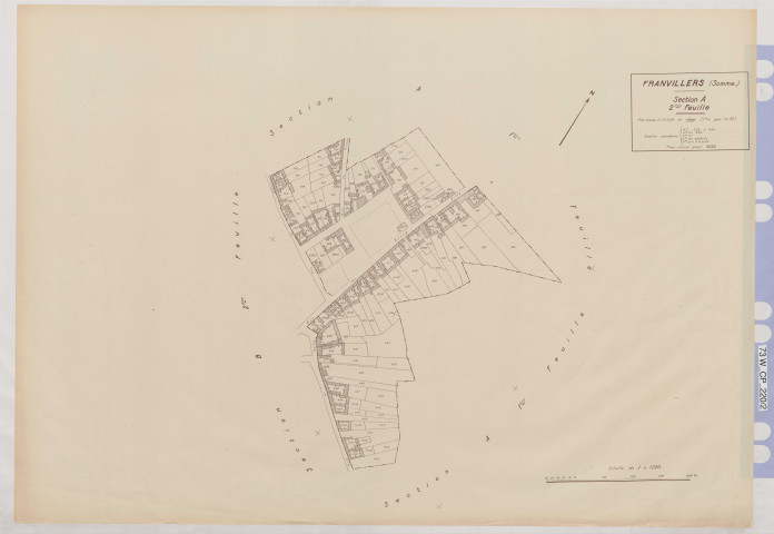 Plan du cadastre rénové - Franvillers : section A2