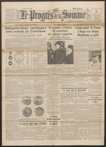 Le Progrès de la Somme, numéro 21712, 2 mars 1939