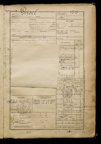 Grisel, Gaston Roger, né le 23 décembre 1897 à Pierrefitte-sur-Aire (Meuse), classe 1917, matricule n° 1515, Bureau de recrutement d'Abbeville