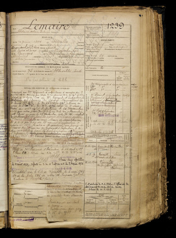 Lemaire, Clotaire Octave Fortuné, né le 10 juin 1897 à Abbeville (Somme), classe 1917, matricule n° 1239, Bureau de recrutement d'Abbeville