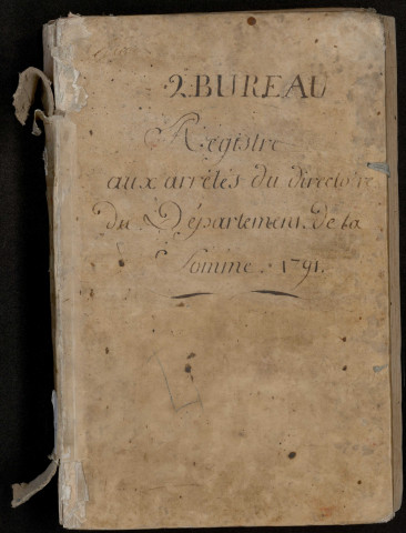 Délibérations et arrêtés du 2e bureau (bien public) : 12 août 1791-27 mars 1792