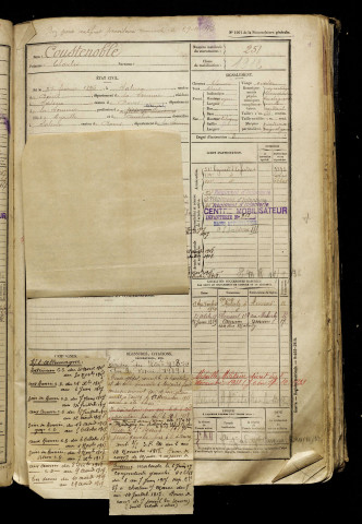 Coustenoble, Charles, né le 27 février 1896 à Saleux (Somme), classe 1916, matricule n° 251, Bureau de recrutement d'Amiens