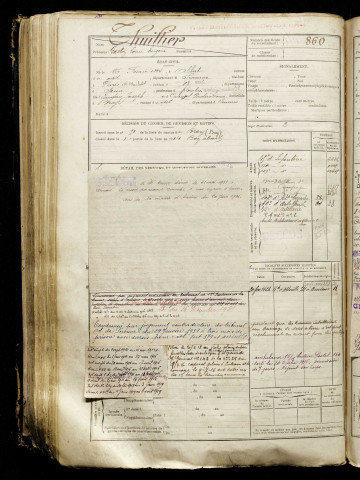 Thuillier, Gaston Louis Eugène, né le 26 février 1894 à Albert (Somme), classe 1914, matricule n° 860, Bureau de recrutement de Péronne