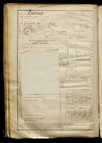 Vimeux, Marius Julien, né le 18 novembre 1884 à Cayenne (Guyane), classe 1904, matricule n° 1122, Bureau de recrutement d'Abbeville