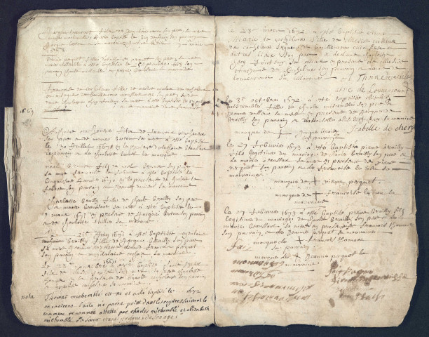 Mouflers (Saint-Vast) : baptêmes, mariages, sépultures (1661-1685)