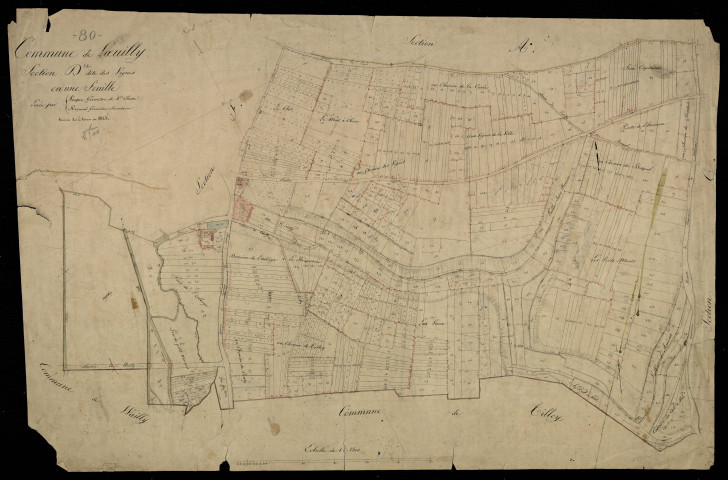 Plan du cadastre napoléonien - Loeuilly : Vignes (Les), D