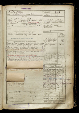 Lecot, Jules Louis, né le 02 septembre 1900 à Nesle (Somme), classe 1920, matricule n° 803, Bureau de recrutement de Péronne