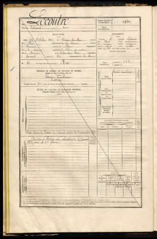 Lecoutre, Edouard, né le 22 octobre 1866 à Rue (Somme), classe 1886, matricule n° 1531, Bureau de recrutement d'Abbeville