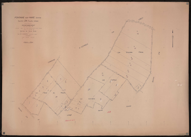 Plan du cadastre rénové - Fontaine-sur-Maye : section ZA