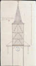 Plan en élévation de la charpente du clocher de l'église