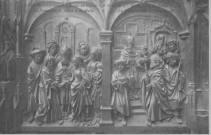 Cathédrale - Stalles du Choeur - 7è série, n° 4 - Panneaux de la Rampe D - 40 - Les Fiançailles de Joseph et Marie - La Prédestination de Saint Joseph