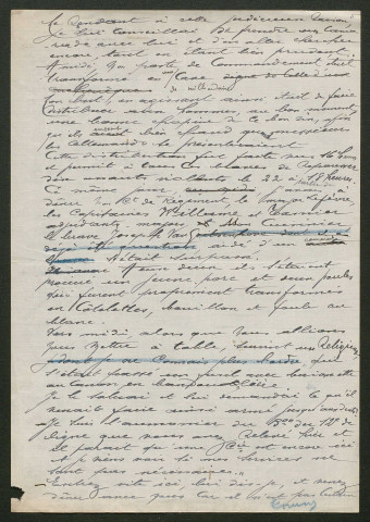 Témoignage de Dupuis, L. (Major) et correspondance avec Jacques Péricard