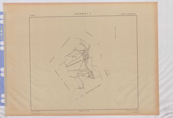 Plan du cadastre rénové - Pargny : tableau d'assemblage (TA)
