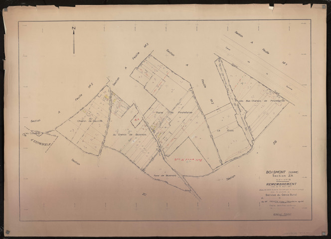 Plan du cadastre rénové - Boismont : section ZA