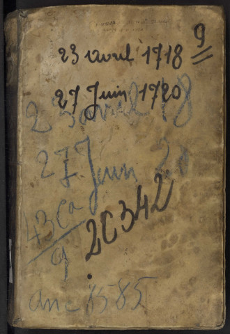 Contrôle des actes du bureau d'Albert pour la période du 23 avril 1718 au 27 juin 1720