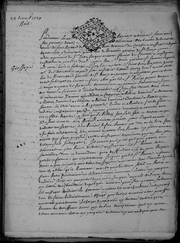 Etude de Me François Henin à Amiens (étude n°3). Minutes de l'année 1729