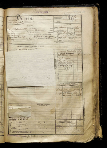 Dupin, Victor Jules Henri, né le 25 septembre 1898 à Crotoy (Le) (Somme), classe 1918, matricule n° 203, Bureau de recrutement d'Abbeville