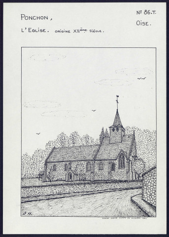 Ponchon (Oise) : l'église, origine XIIe siècle - (Reproduction interdite sans autorisation - © Claude Piette)