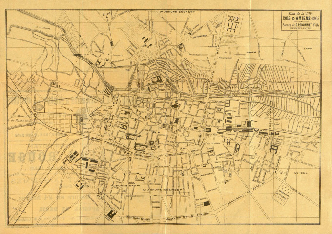 Plan de la ville d'Amiens en 1905