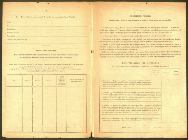 Cléry-sur-Somme. Demande d'indemnisation des dommages de guerre : dossier Pouillaude-Cousin