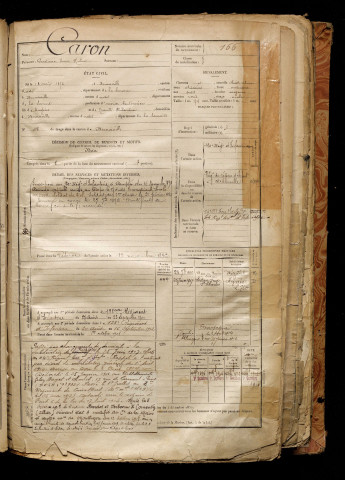 Caron, Gustave Isaïe Hubert, né le 18 août 1872 à Bernaville (Somme), classe 1892, matricule n° 166, Bureau de recrutement d'Abbeville