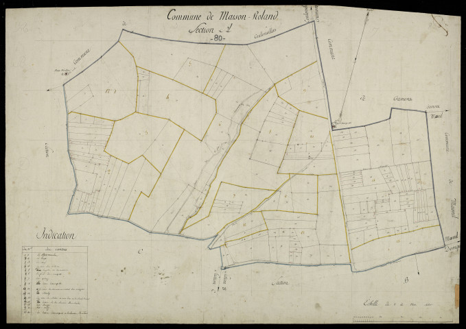 Plan du cadastre napoléonien - Maison-Roland : A