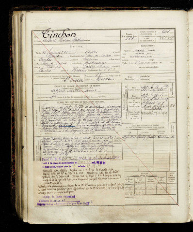 Tinchon, Albert Hilaire Mathias, né le 24 février 1898 à Contes (Pas-de-Calais), classe 1918, matricule n° 541, Bureau de recrutement d'Amiens