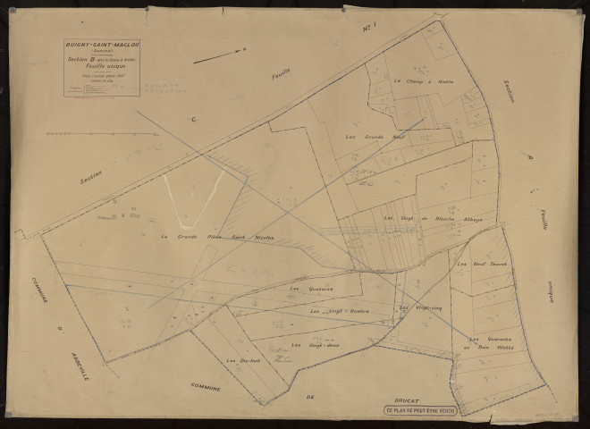 Plan du cadastre rénové - Buigny-Saint-Maclou : section B