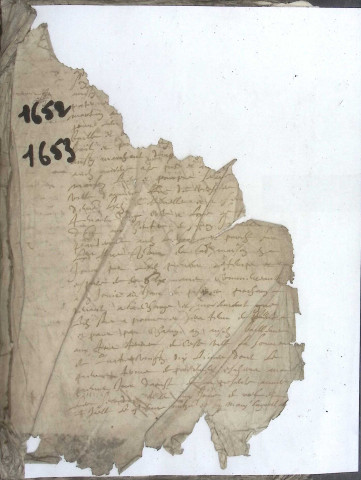 Etude de Me Nicolas Boyenval à Amiens (étude n°5). Minutes des années 1652-1653