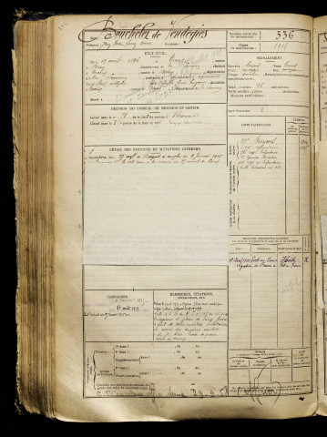 Bouchelet de Vendegies, Jean René Lucien Marie, né le 19 août 1896 à Treux (Somme), classe 1916, matricule n° 336, Bureau de recrutement de Péronne