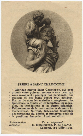 Prière à Saint Christophe