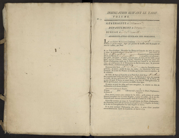 Insinuations du bureau d'Andainville pour la période du 12 juillet 1790 au 17 décembre 1791