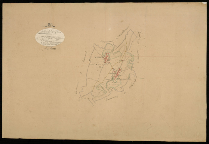 Plan du cadastre napoléonien - Guyencourt-Saulcourt (Guyencourt) : tableau d'assemblage