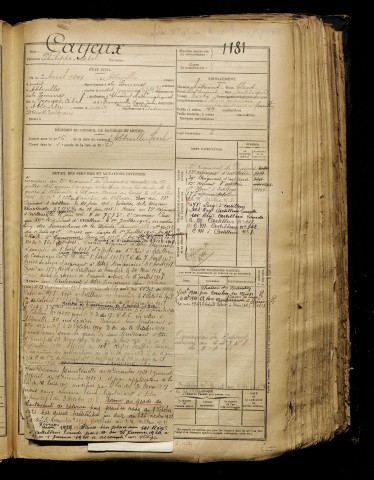 Cayeux, Philippe Abel, né le 02 avril 1897 à Abbeville (Somme), classe 1917, matricule n° 1181, Bureau de recrutement d'Abbeville