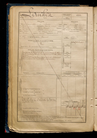 Louchez, Louis Victor, né le 09 février 1870 à Contes (Pas-de-Calais), classe 1890, matricule n° 644, Bureau de recrutement d'Abbeville