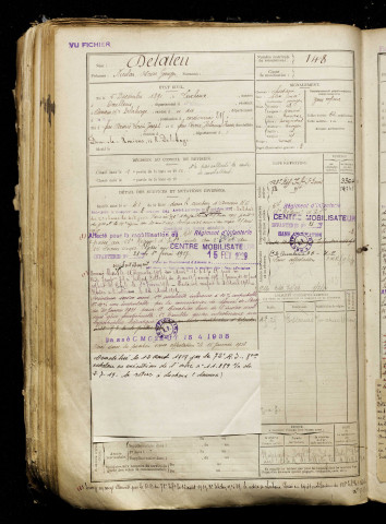 Delaleu, Nicolas Oscar Georges, né le 05 décembre 1891 à Lucheux (Somme), classe 1911, matricule n° 148, Bureau de recrutement d'Amiens