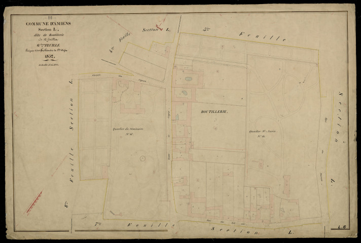 Plan du cadastre napoléonien - Amiens : Boutillerie, L6