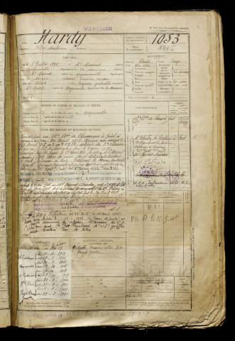 Hardy, Alfred Soubéran, né le 06 juillet 1899 à Saint-Maxent (Somme), classe 1919, matricule n° 1053, Bureau de recrutement d'Abbeville