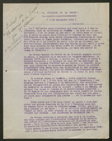 Témoignage de Anceau, M. (Sous-lieutenant) et correspondance avec Jacques Péricard